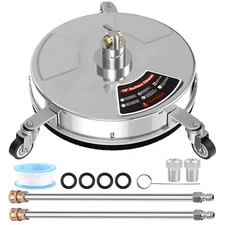 15 Inch Pressure Washer Surface Cleaner 4000 PSI + 2 Extension Wand for Deck