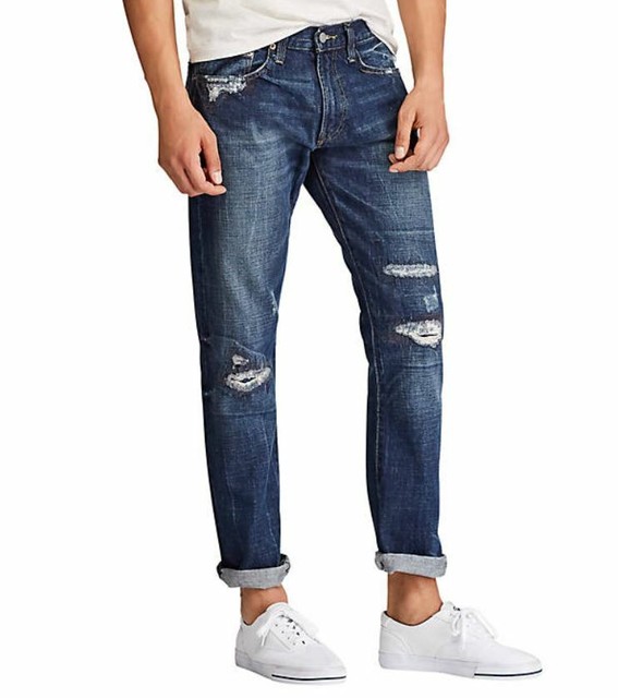 Polo Ralph Lauren Varick Slim Straight Distressed & Repaired Jeans 34 X 30 for sale online | eBay