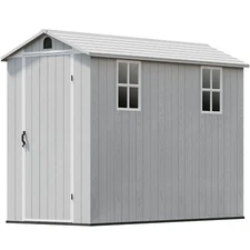4 x 8 storage shed plastic Outdoor, Garden tools Storage for Garden, White