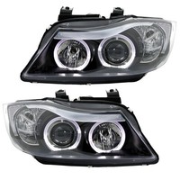Scheinwerfer Klarglas Angel Eyes FüR Bmw E90 E91 Bj. 2005-2008 Schwarz