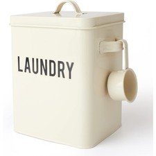 Laundry Detergent Powder Storage Tin Box, Farmhouse Laundry Room Decor, 9 Inch