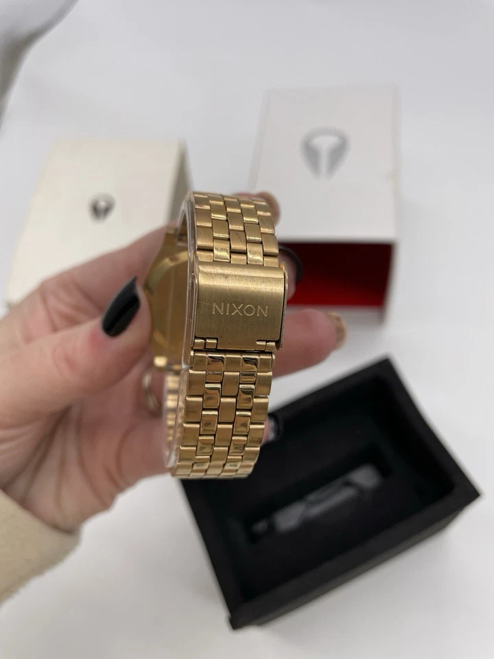 Nixon The Small Time Teller Rose Gold Brown Watch Women’s Needs Battery - Image 4 of 4