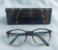 Colours Alexander Julian Eyeglasses Optical Frame 52-18-140 Brown/Teal w/Case