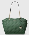 Michael Kors Outlet Jet Set Large Signature Logo Shoulder Bag 35S4GTVT3B-Moss