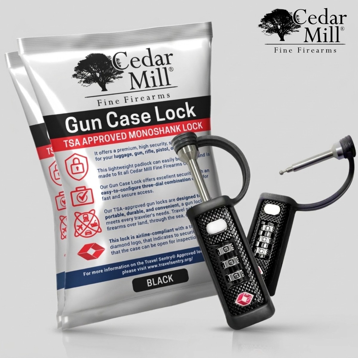 TSA Approved Gun Case Locks 2-Pack Heavy-Duty Combination Lock for