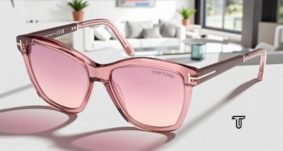 Tom Ford Lucia FT1087 72Z Shiny Pink Grad Mir Violet 54 mm Women's Sunglasses