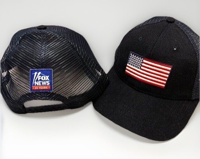 Fox TV News Hat Cap USA 25th Anniversary Adult Black Blue Gift Dad Rare Snapback