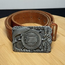 Boy Scout of America Florida Sea Base High Adventure Belt Buckle Leather Belt 36
