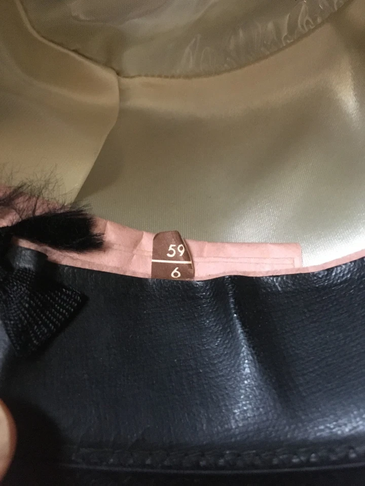 Très beau chapeau noir type borsalino bords recourbés taille 59 - Photo 3/4