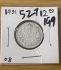 1931 CANADA 10 Cents .80 SILVER GEORGE V **XF/AU ** COIN KM# 23a