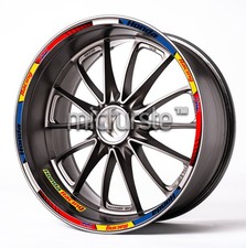 Autocollants de roue HONDA RACING HRC NLUE JAUNE ROUGE rayures autocollants...