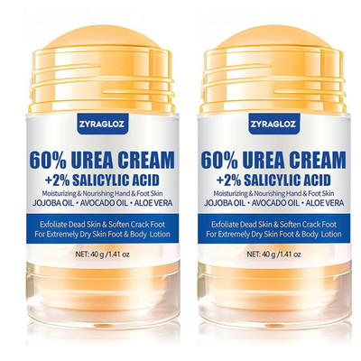 Urea Cream Stick 60% plus 2% Salicylic Acid, 2PCS Maximum Strength Urea Cream fo