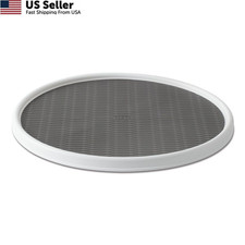 Copco 18 Inch Lazy Susan Turntable Organizer - Nonslip 18-Inch, White/Gray