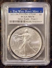 2021 (W) American Silver Eagle Type 2 West Point Mint ERROR FDOI MS70 PCGS *0001