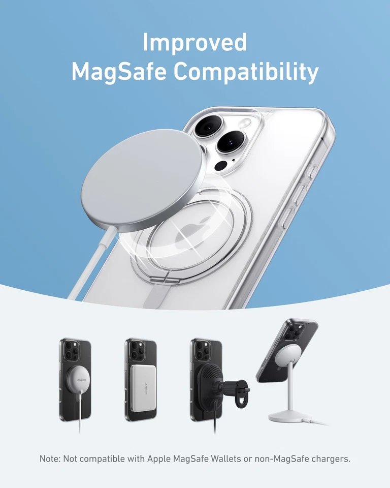 Anker Ultra Magnetic for iPhone 16 Pro Case with Sturdy 360° Ring Stand Mili... - Image 4 of 4