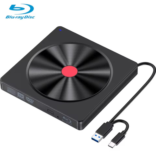 Unidad Blu-ray Externa, USB 3.0 y Lector BD Tipo-C, Grabadora DVD/CD - Portátil Blu