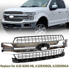 Chromeblack Front Bumper Grille For Ford F-150 F150 2018 2019 2020 Lariat Style