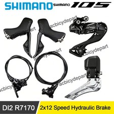 Deragliatore freno anteriore posteriore cambio idraulico 2x12 velocità Shimano 105 Di2 R7170
