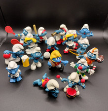 16 Smurfs Papa Smurfette Sporty Smurf Vintage Toy Schleich Lot JJ 7