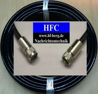15 m Ecoflex 10 konfektioniert mit N-Stecker / UHF-Stecker bis 6 GHz/50 Ohm