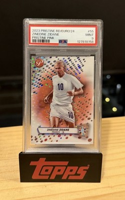 2023 Topps Pristine Road to UEFA EURO 2024 Zinedine Zidane Pink 15/15 PSA 9