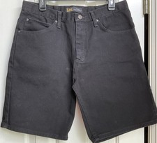 Lee Mens Regular Fit Mid Rise Black Chino Shorts Cotton Flat Front Pockets Sz 34
