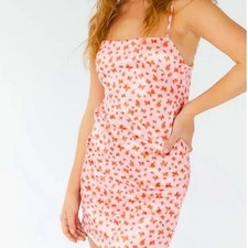 Urban Outfitters Pink Butterfly Satin Mini Slip Dress Size M