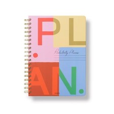 Productivity Planner 9.84"x7.48" Spiral Plan Typographic, Hard Cover