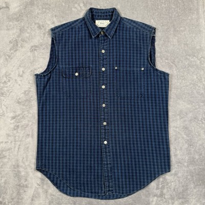 Polo Ralph Lauren Sleeveless Work Shirt Dungarees Metal Snap