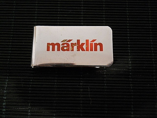 MARKLIN TRAINS, VINTAGE MONEY CLIP, RED & CHROME METAL, COLLECTIBLE MARKLIN ITEM