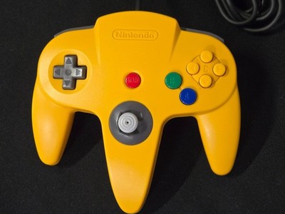 Nintendo 64 Yellow Controller NUS-005 Official N64 OEM Tested Working Tight
