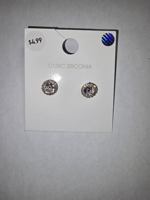 NWT! Forever 21 Earrings Studs Cubic Zirconia Classic
