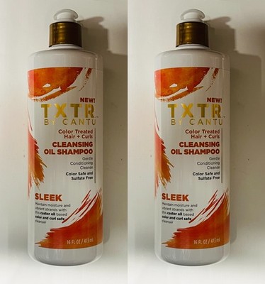 2 x Cantu TXTR Reinigungsöl Shampoo schlankes farbbehandeltes Haar + Locken 16 oz/473 ml