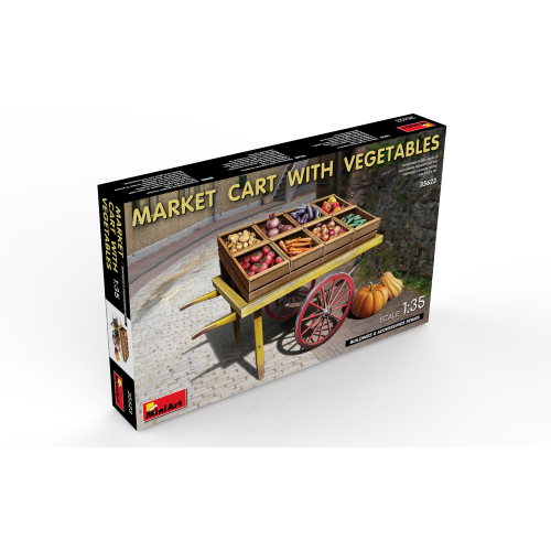 Market Cart With Vegetables Kit 1:35 Miniart Kit Diorami -D- Neues Modell-image