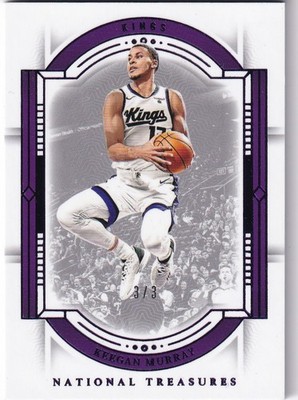 2023-24 Panini National Treasures NBA No. 21 Keegan Murray Purple 3/3