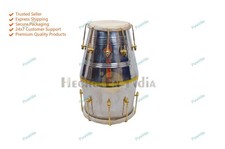 Indian Traditional Folk Musical Instrument Steel Nut Bolt Dholak With Cover