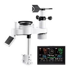 7-in-1 Wireless Weather Station 7.5 in Display Indoor Outdoor Thermometer Sensor