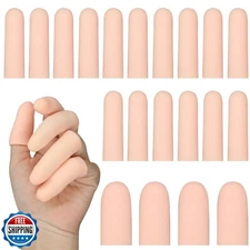 HINGTAI 20Pcs Gel Finger Cots Thumb Protector, Silicone Finger Sleeves Cover 