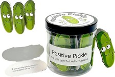Positive Pickle Emotional Support Affirmation Cards in Jar - 60/120 A,