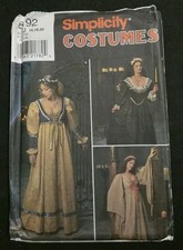 Simplicity 8192 Medieval Wench Dress, Gown Tudor Style Sz 16-20 UNCUT Pattern