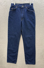 Vintage Lee Jeans Womens 11 Medium Blue Denim High Rise Workwear Western 80s