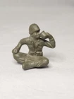 Vintage Marx Army Soldier Sitting Drinking From His Mess Kit Cup
