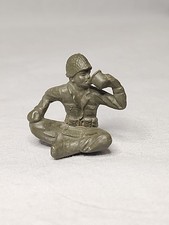 Vintage Marx Army Soldier Sitting Drinking From His Mess Kit Cup