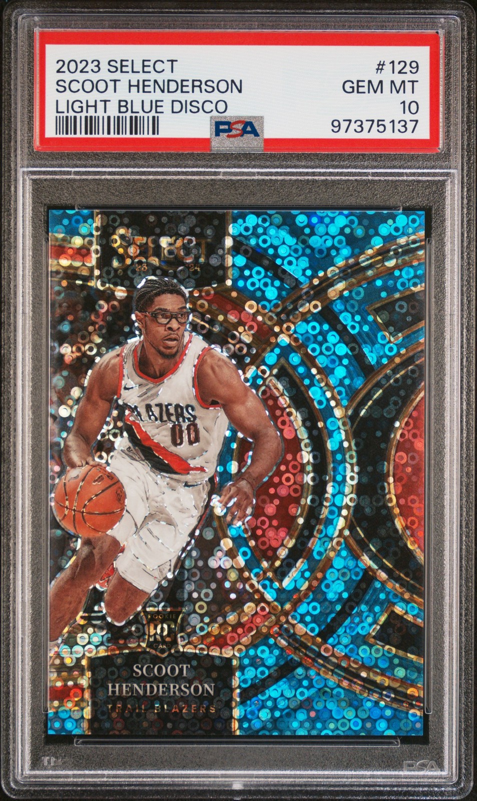 2023 PANINI SELECT LIGHT BLUE DISCO #129 SCOOT HENDERSON 94/99 PSA 10
