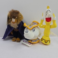 The Disney Store Bean Bag Plush Beauty and the Beast Mrs Potts Lumiere