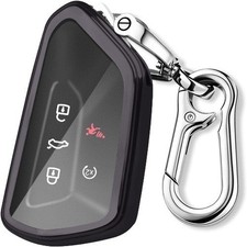 Key Fob Cover with Keychain, Car Key Case fit for ID.4 Golf 8 MK8 Color: Black