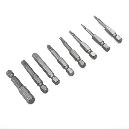 Hex Key Bits Attachment 8pcs Set Quick Connect Power Drill Metric Silver - Picture 12 of 23