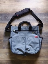Skip Hop Diaper Bag Charcoal Gray Multiply Pockets 13"x13"x4"