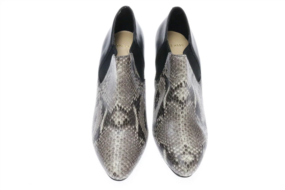 Mujer COLE HAAN Negro/Serpiente Estampado Cuero Botines Talla. 5,5 B $220 Foto 3 de 4