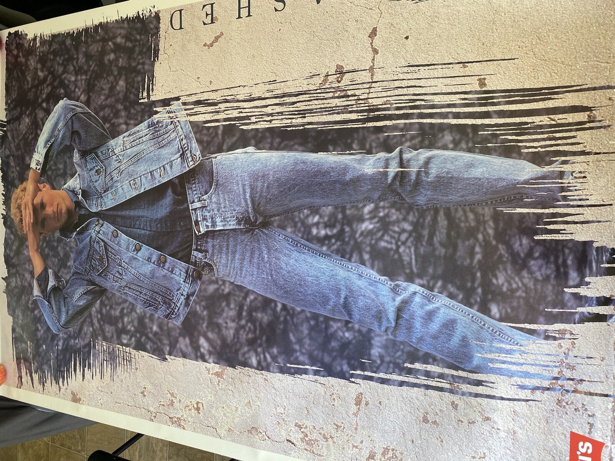 LEVI'S JEANS 35x55 Vintage 80's / 90s STORE DISPLAY POSTER LEVIS